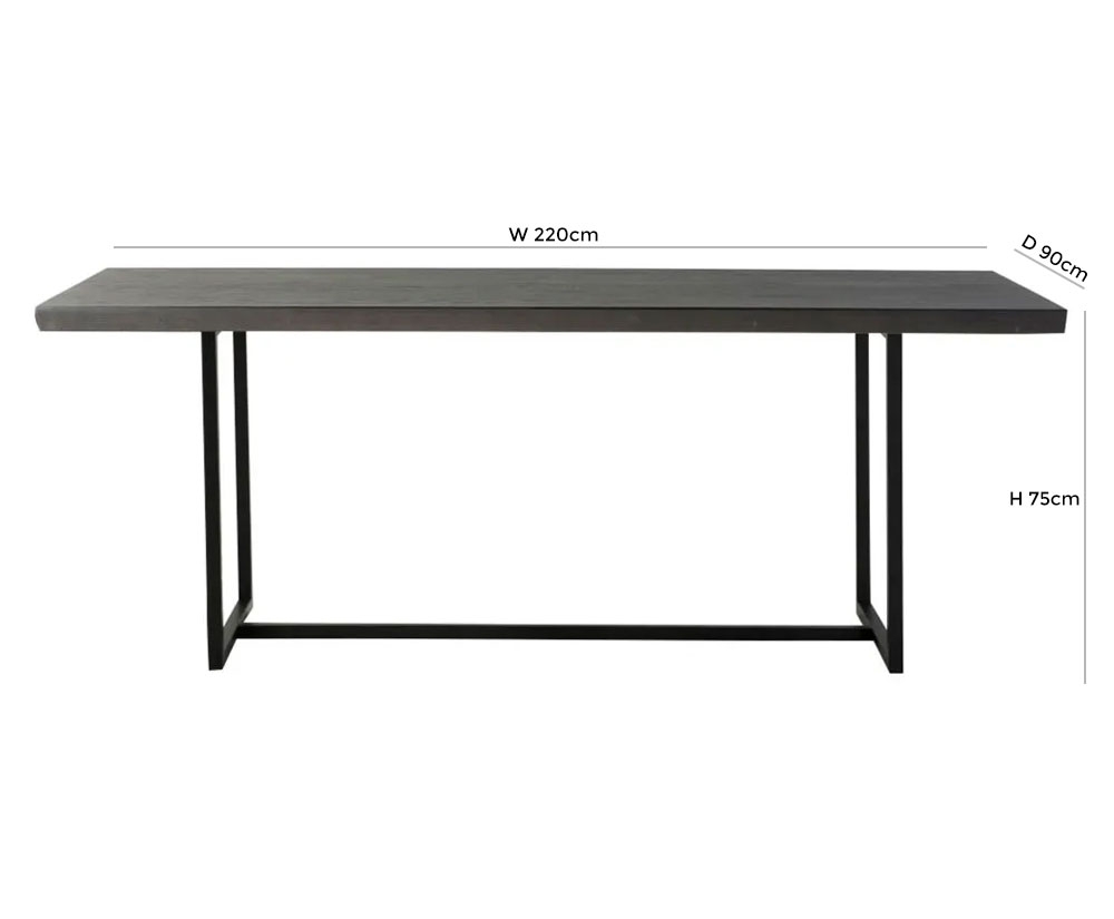 Product photograph of Forden 220cm Black Dining Table from Choice Furniture Superstore.