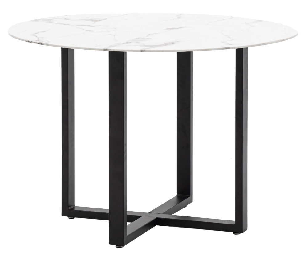 Product photograph of Connolly Marble Effect Glass 2 Seater Dining Table - Comes In Black And White Options from Choice Furniture Superstore.