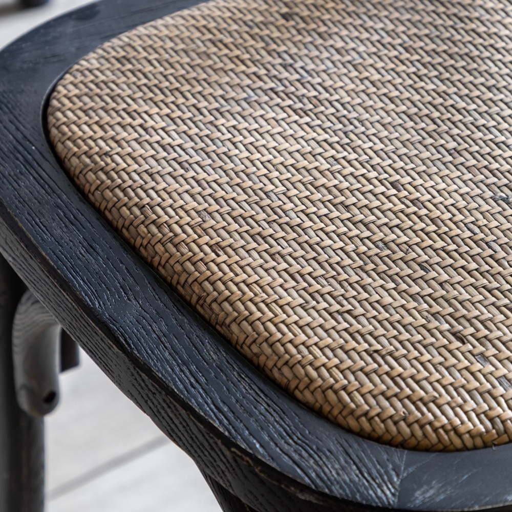 Product photograph of Newcastle Black Rattan Dining Chair Sold In Pairs from Choice Furniture Superstore.