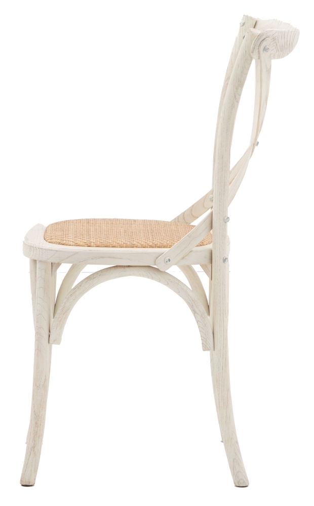 Product photograph of Newcastle White Rattan Dining Chair Sold In Pairs from Choice Furniture Superstore.