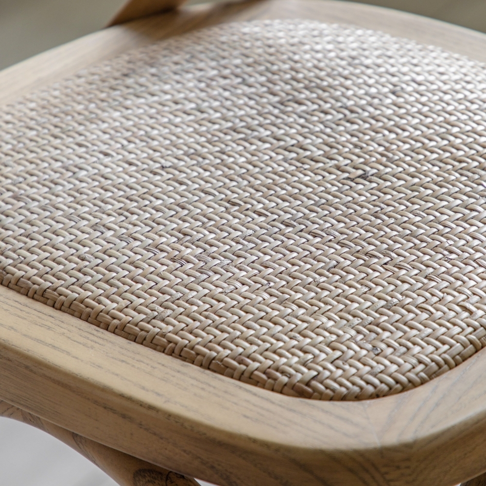 Product photograph of Set Of 2 Cafe Natural Rattan Cross Back Stool from Choice Furniture Superstore.