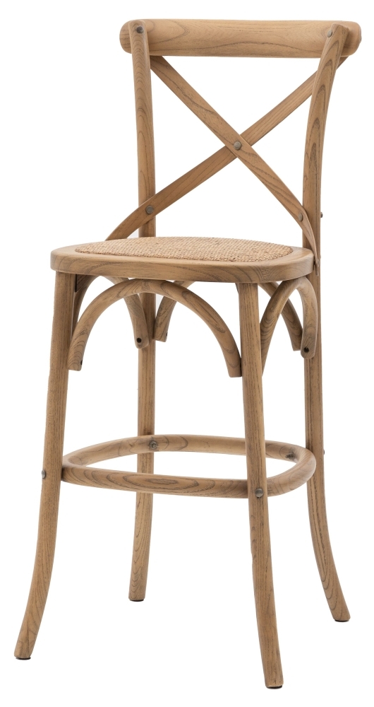 Product photograph of Newcastle Rattan Barstool Sold In Pairs - Comes In Natural Black And White Options from Choice Furniture Superstore.
