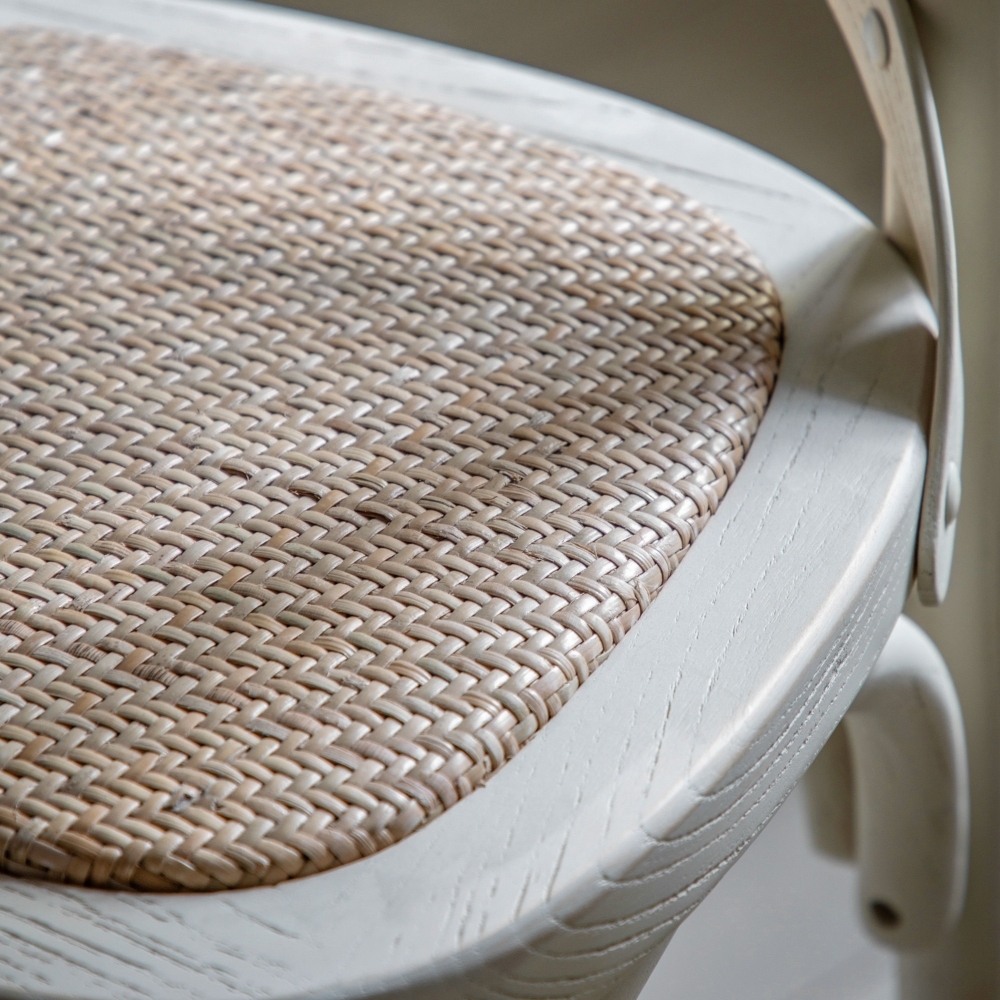 Product photograph of Set Of 2 Cafe White Rattan Cross Back Stool from Choice Furniture Superstore.