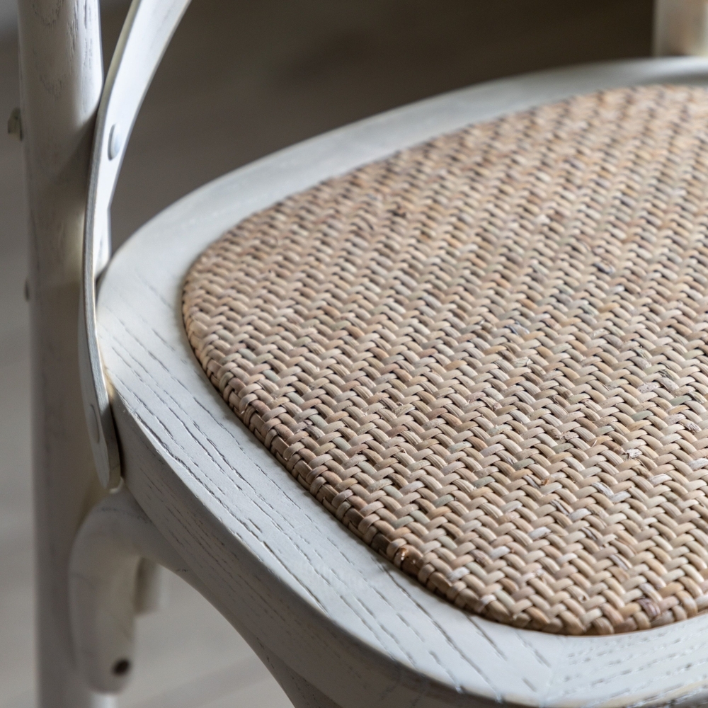 Product photograph of Set Of 2 Cafe White Rattan Cross Back Stool from Choice Furniture Superstore.