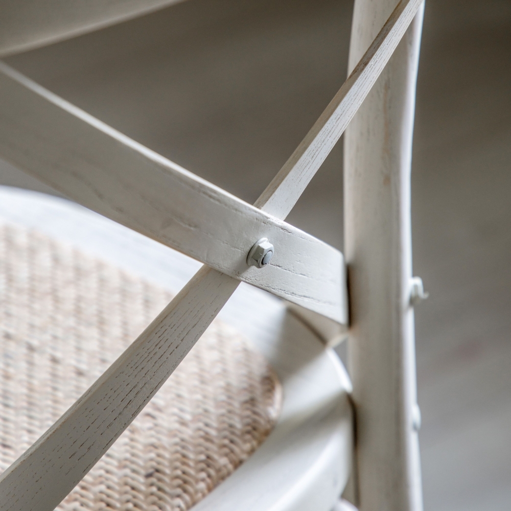 Product photograph of Set Of 2 Cafe White Rattan Cross Back Stool from Choice Furniture Superstore.