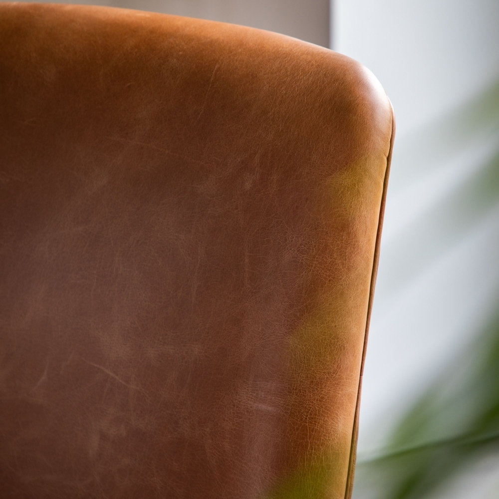 Product photograph of Carrera Brown Leather Armchair from Choice Furniture Superstore.