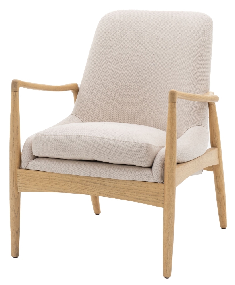 Product photograph of Sheffield Armchair - Comes In Natural Linen And Brown Leather Options from Choice Furniture Superstore.