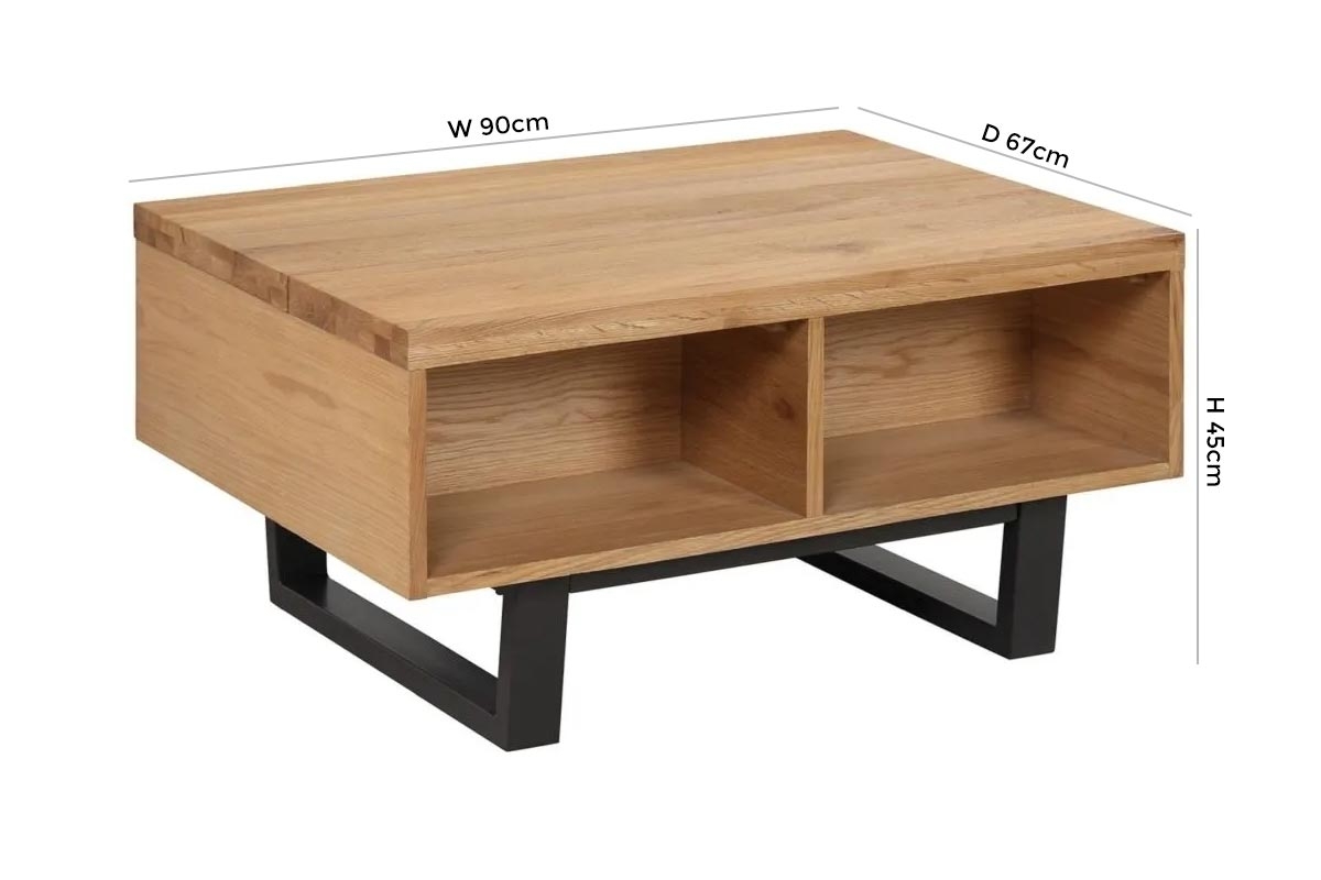 Product photograph of Fusion Scandinavian Style Laptop Storage Coffee Table - Comes In Oak And Stone Effect Options from Choice Furniture Superstore.