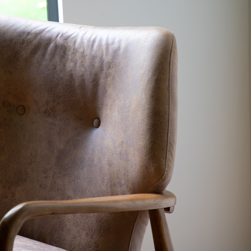 Product photograph of Jensen Brown Leather Armchair from Choice Furniture Superstore.