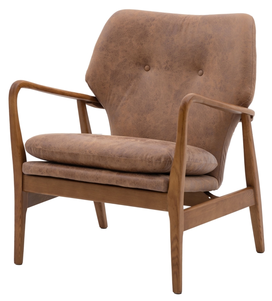 Product photograph of Jensen Brown Leather Armchair from Choice Furniture Superstore.