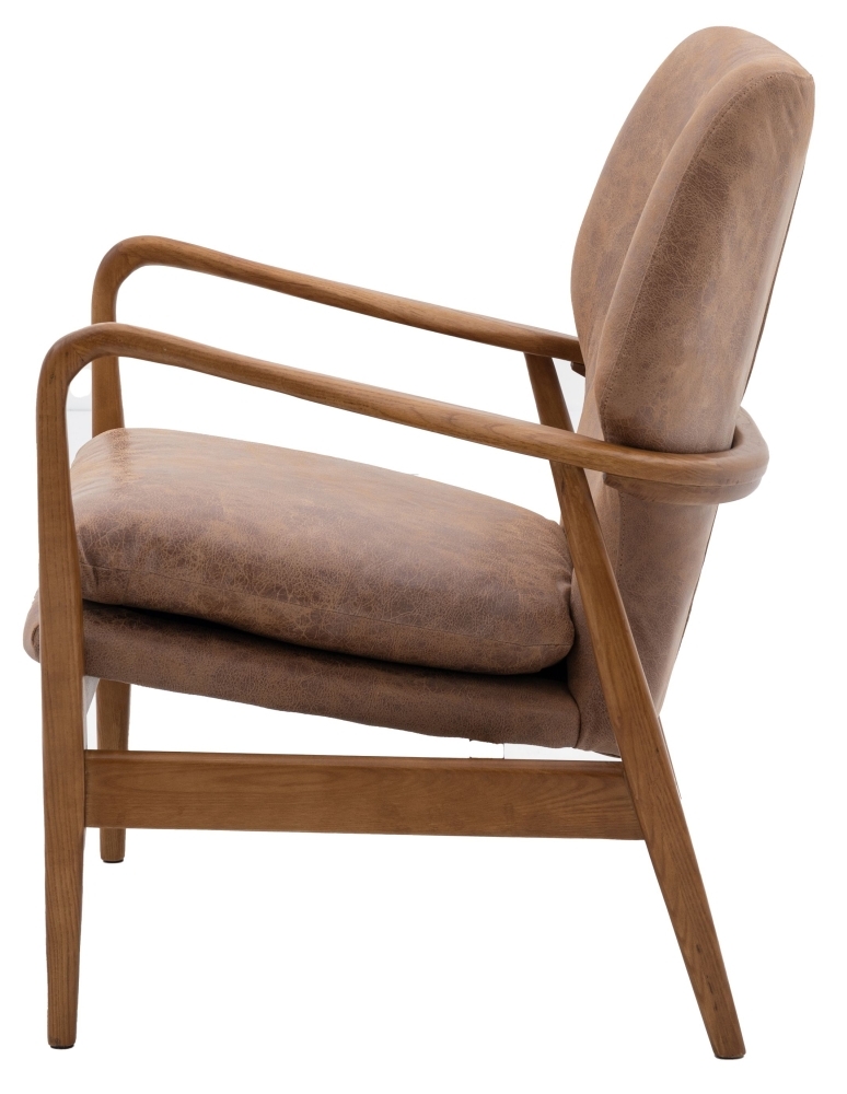 Product photograph of Jensen Brown Leather Armchair from Choice Furniture Superstore.