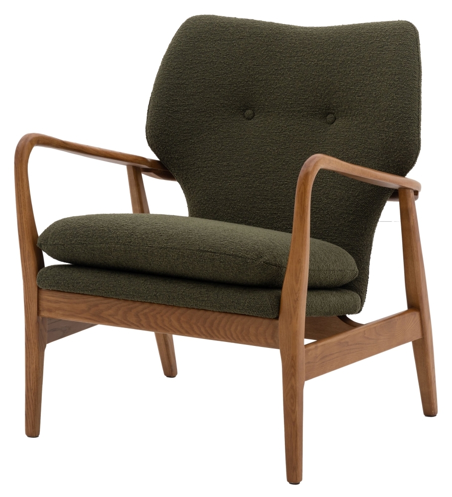 Product photograph of Jensen Green Fabric Armchair from Choice Furniture Superstore.