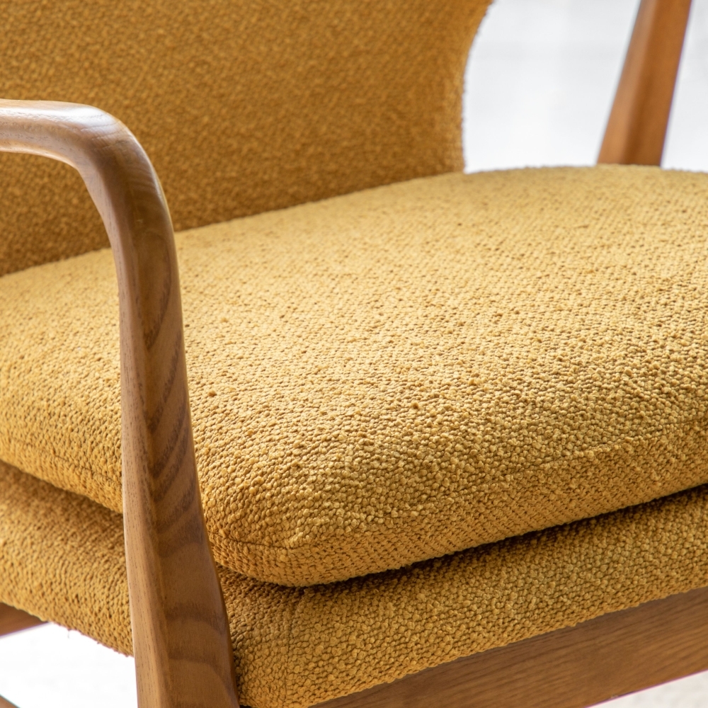 Product photograph of Jensen Ochre Fabric Armchair from Choice Furniture Superstore.