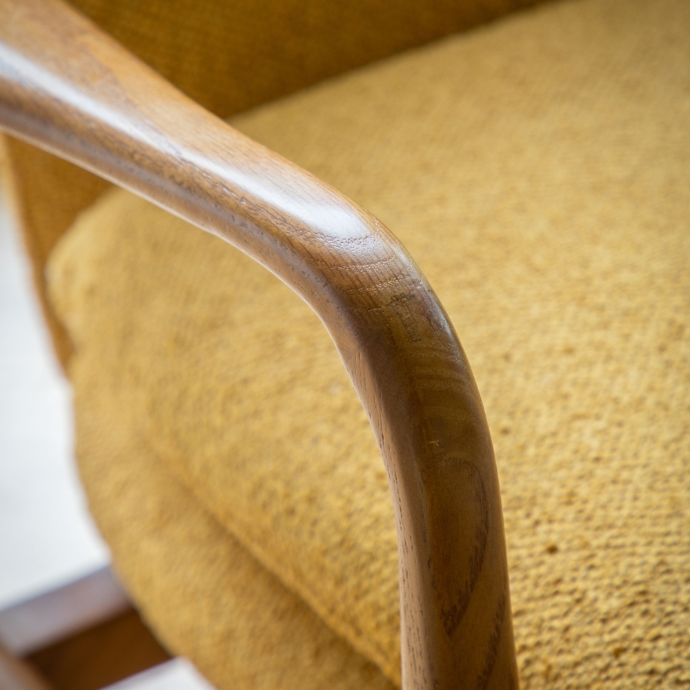 Product photograph of Jensen Ochre Fabric Armchair from Choice Furniture Superstore.