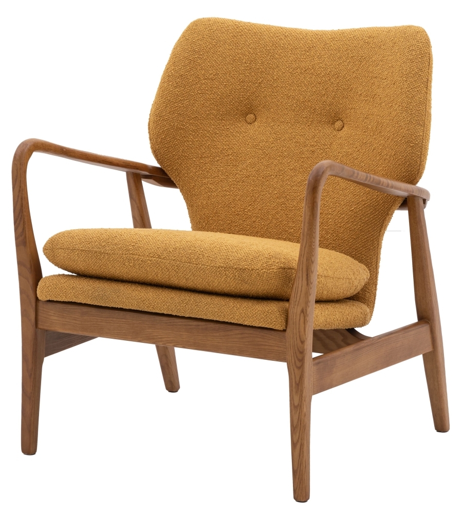 Product photograph of Jensen Ochre Fabric Armchair from Choice Furniture Superstore.