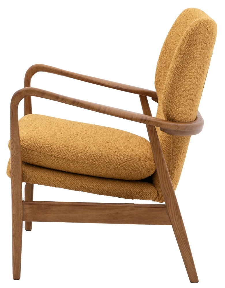 Product photograph of Jensen Ochre Fabric Armchair from Choice Furniture Superstore.