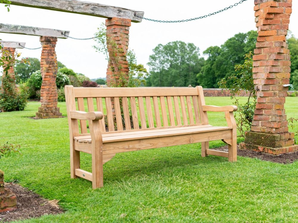 Product photograph of Alexander Rose Royal Teak Park Bench 6ft from Choice Furniture Superstore.