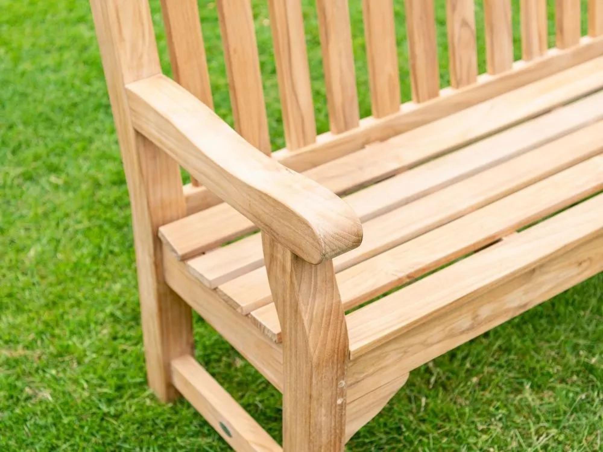 Product photograph of Alexander Rose Royal Teak Park Bench 6ft from Choice Furniture Superstore.
