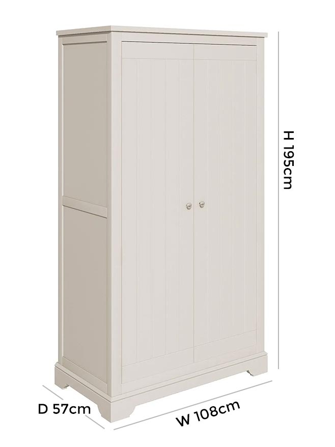 Product photograph of Berkeley Grey Painted Wardrobe With 2 Doors from Choice Furniture Superstore.