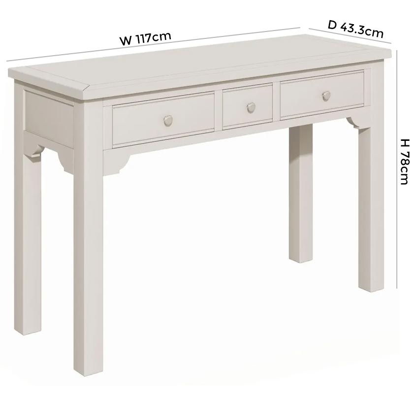 Product photograph of Berkeley Grey Painted Dressing Table With 3 Drawers from Choice Furniture Superstore.
