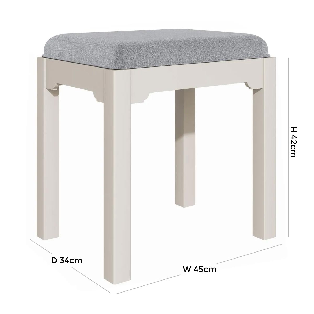 Product photograph of Berkeley Grey Painted Dressing Table Stool from Choice Furniture Superstore.