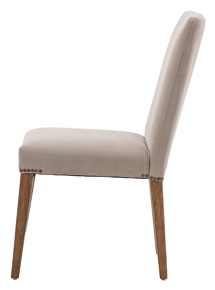 Product photograph of Leming Dove Velvet Dining Chair Sold In Pairs from Choice Furniture Superstore.