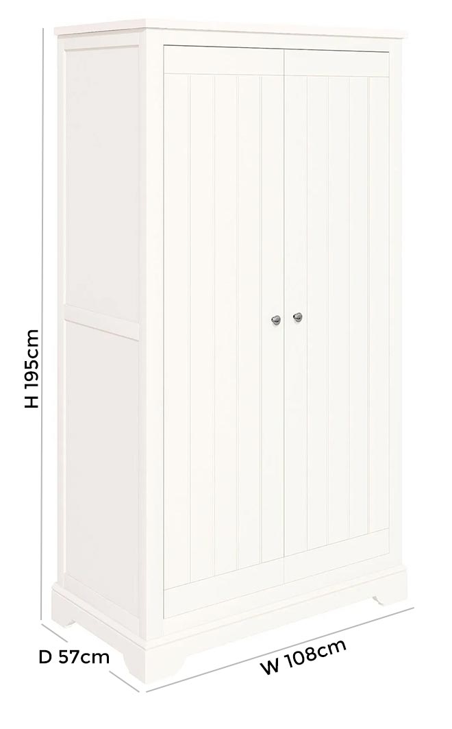 Product photograph of Lily White Painted Wardrobe With 2 Doors from Choice Furniture Superstore.