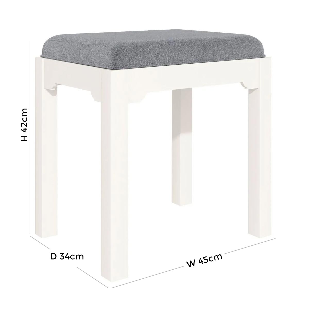 Product photograph of Lily White Painted Dressing Table Stool from Choice Furniture Superstore.