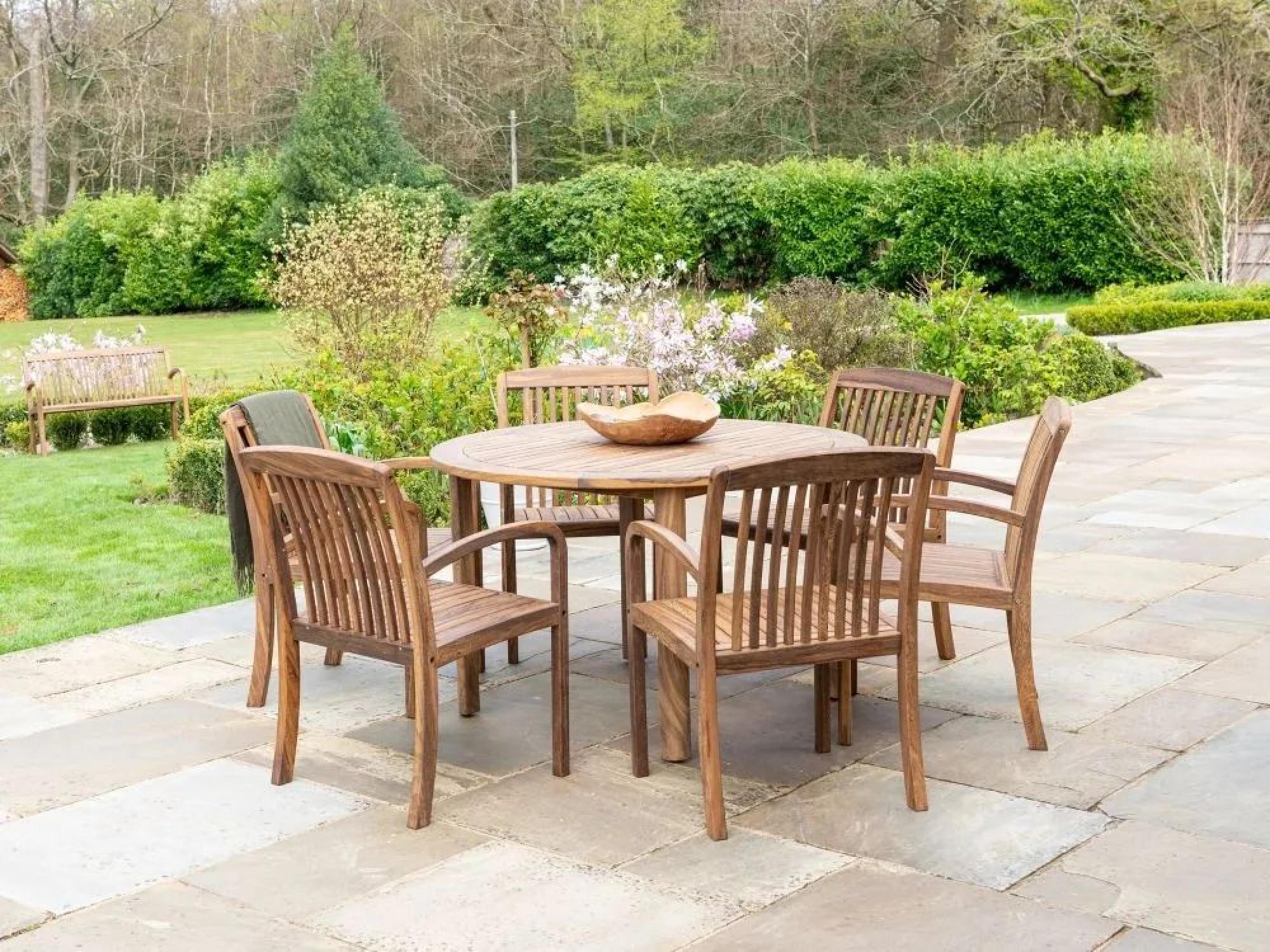 Product photograph of Alexander Rose Bolney Brown Round Dining Table from Choice Furniture Superstore.