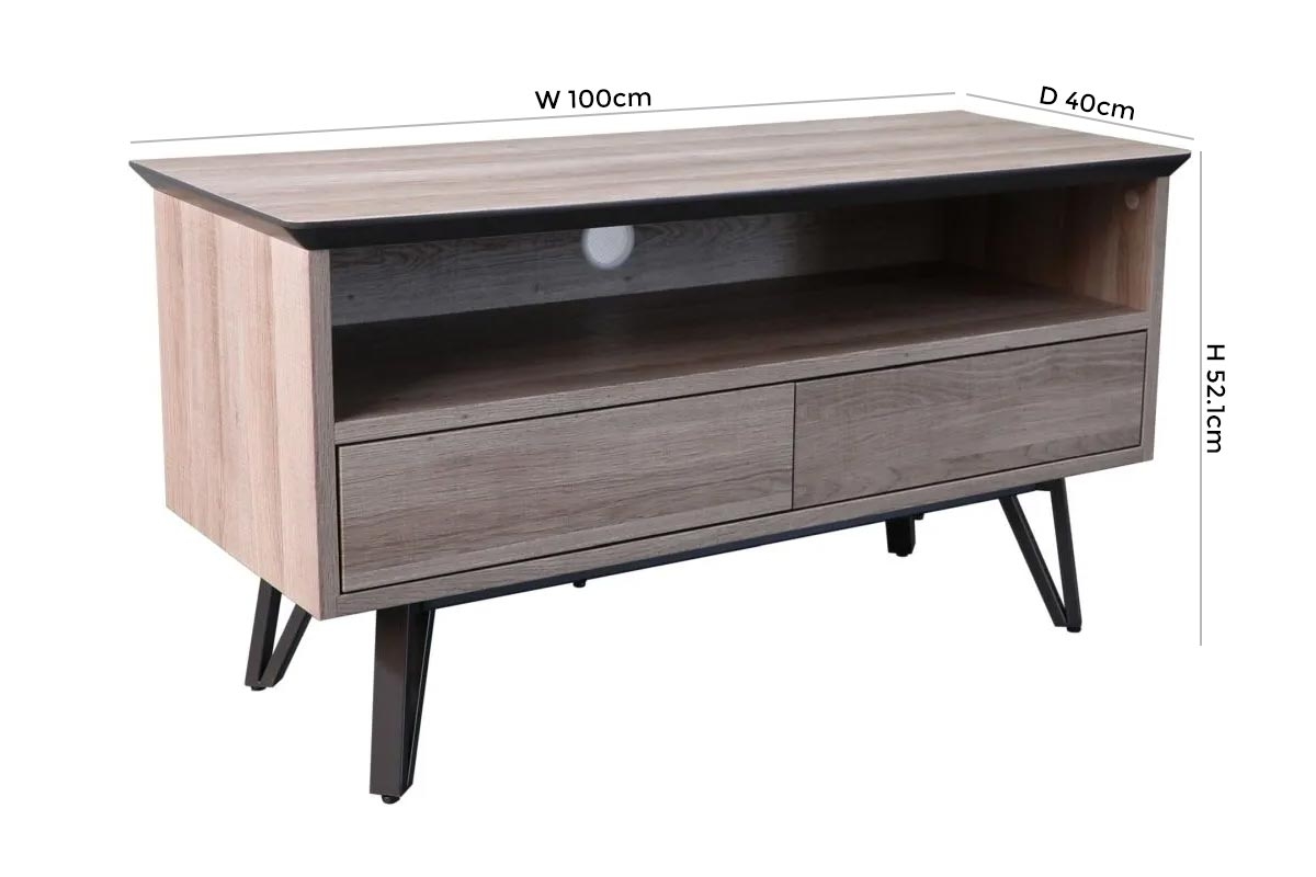 Product photograph of Delta Rustic Wood Metal Storage Tv Unit - Upto 40inch Plasma from Choice Furniture Superstore.