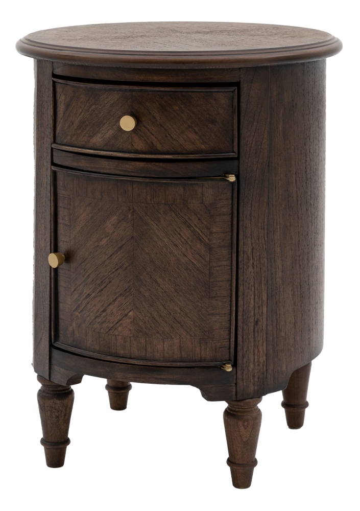 Product photograph of Jacona Wooden Coffee Drum Side Table from Choice Furniture Superstore.