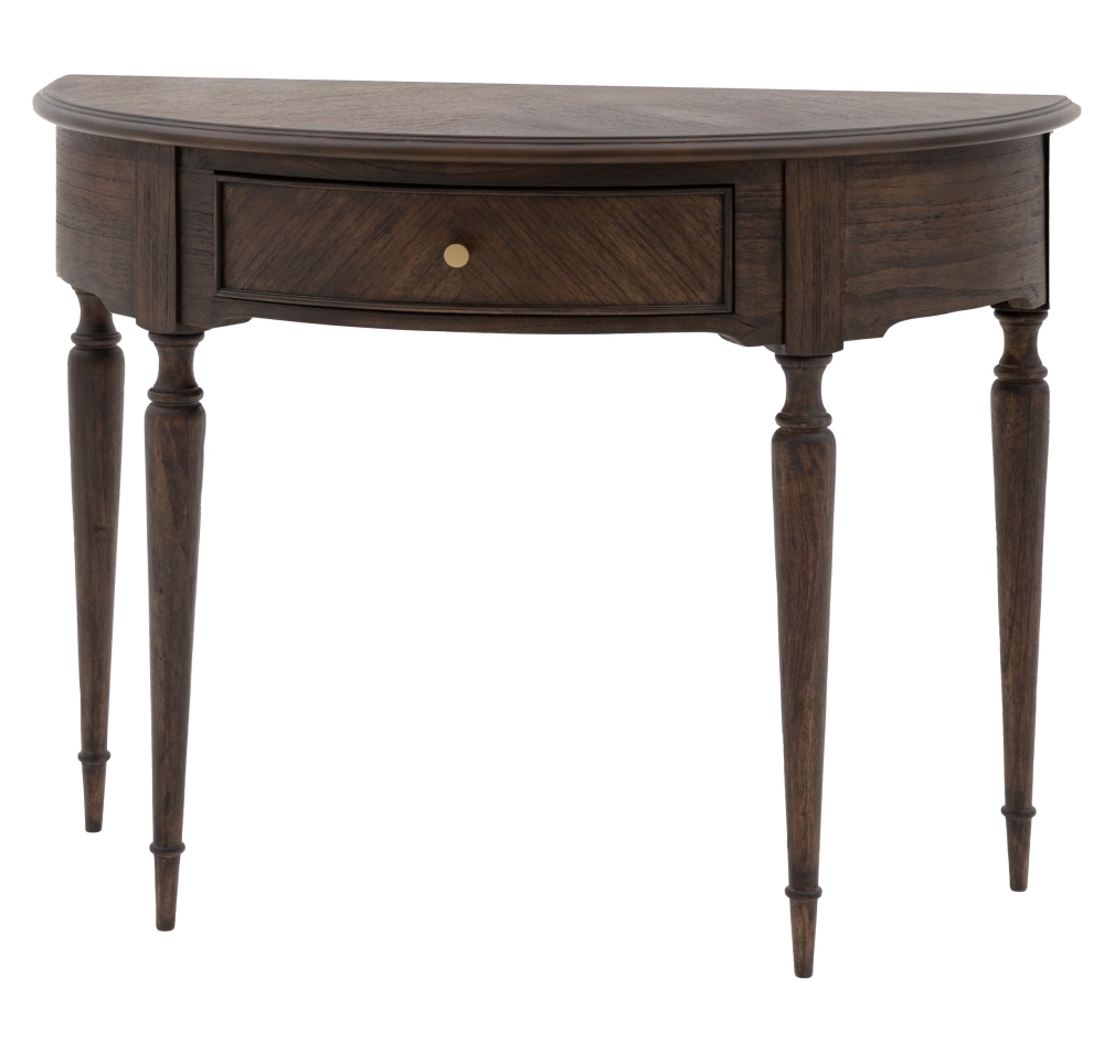 Product photograph of Jacona Wooden Dark Wood Demi Console Table from Choice Furniture Superstore.