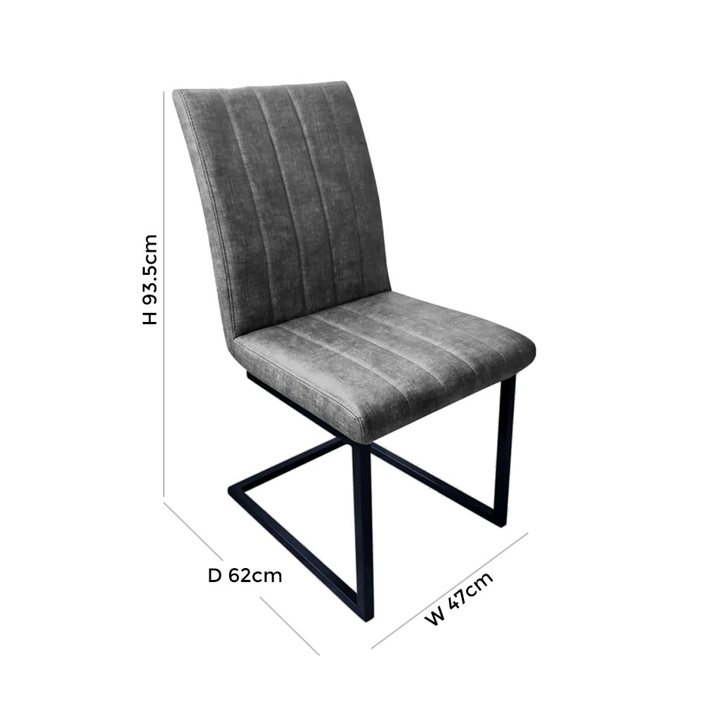 Product photograph of Fusion Stone Effect Fabric Retro Stitch Dining Chair Sold In Pairs from Choice Furniture Superstore.