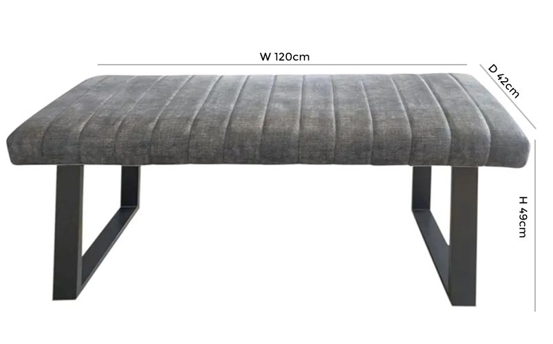 Product photograph of Fusion Stone Effect Fabric Low Dining Bench from Choice Furniture Superstore.