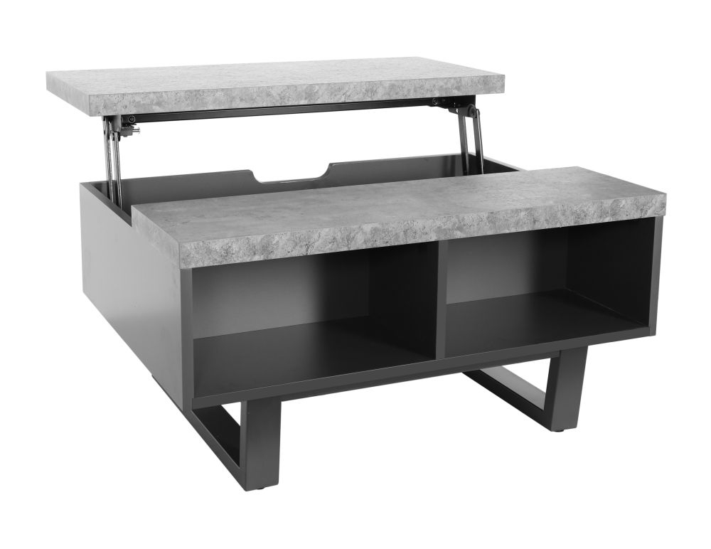 Product photograph of Fusion Grey Concrete Effect Top Storage Coffee Table from Choice Furniture Superstore.