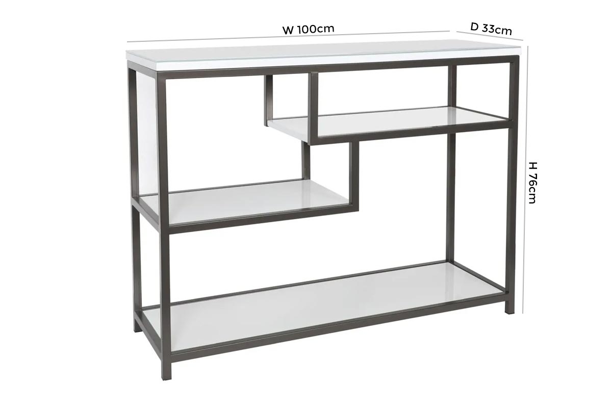 Product photograph of Flux Console Table With Shelf - Comes In White Cappuccino And Grey Options from Choice Furniture Superstore.