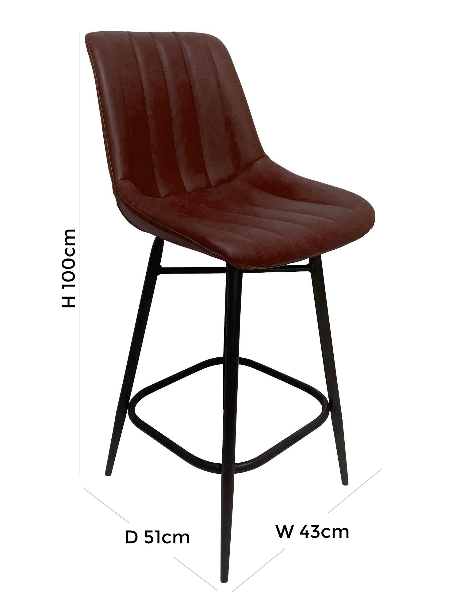 Product photograph of Croft Vintage Leather Bar Stool Sold In Pairs - Comes In Brown Blue Grey Options from Choice Furniture Superstore.