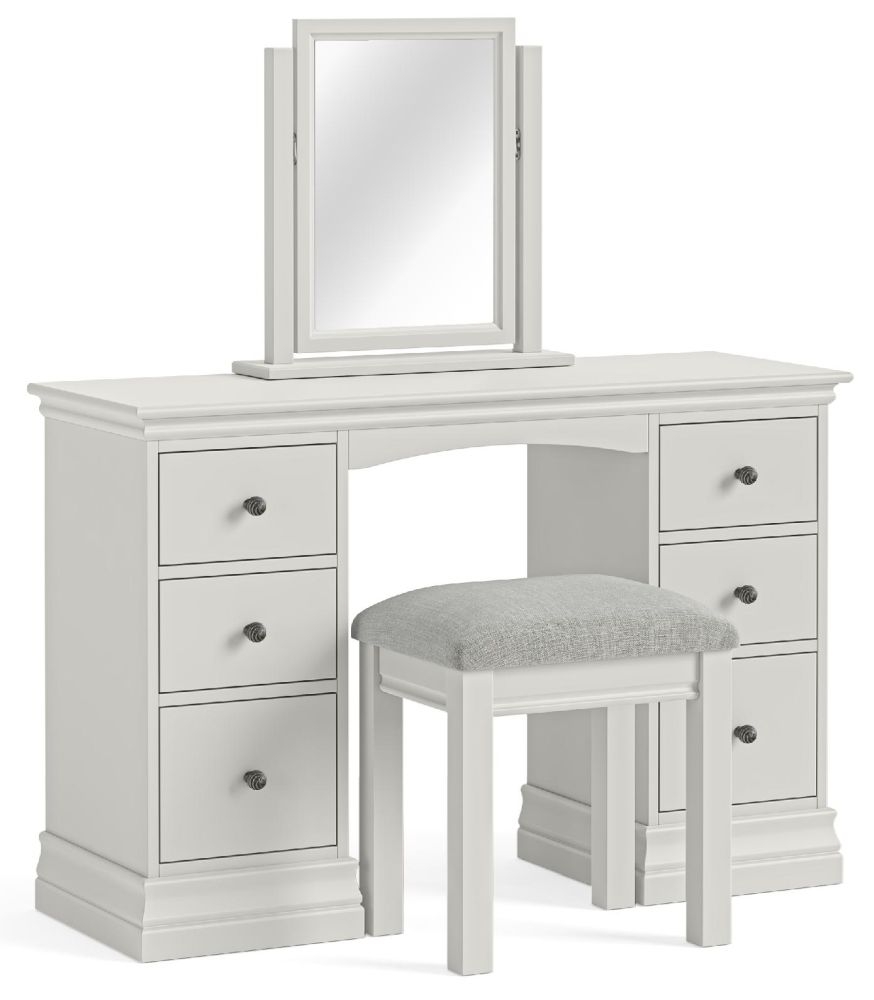 Product photograph of Bordeaux Cotton White 6 Drawer Double Dressing Table from Choice Furniture Superstore.