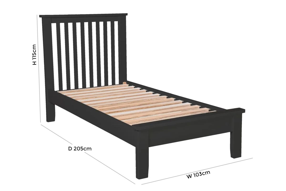 Product photograph of Henley Charcoal Painted Bed - Comes In 3ft Single 4ft 6in Single And 5ft King Size Options from Choice Furniture Superstore.
