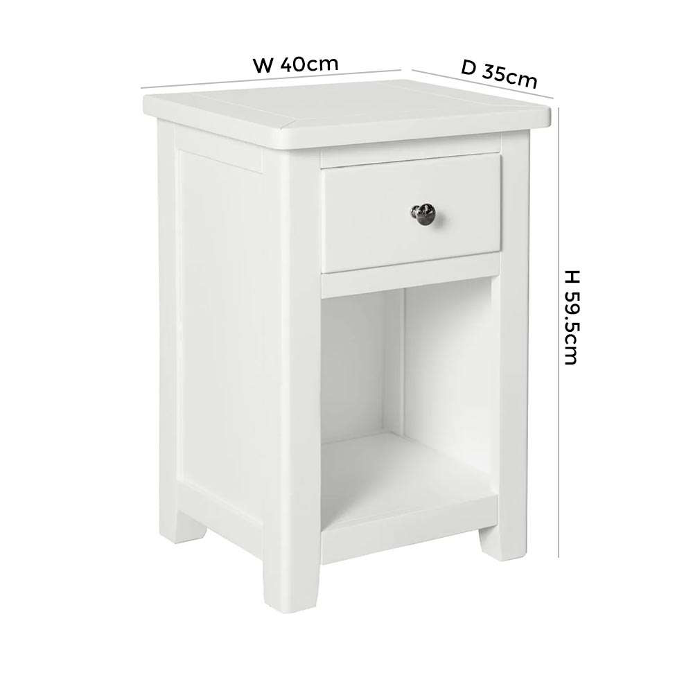Product photograph of Henley Painted 1 Drawer Bedside Cabinet from Choice Furniture Superstore.