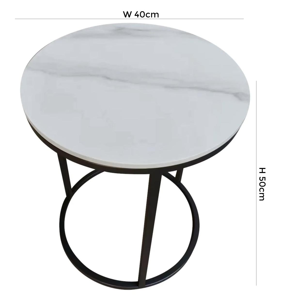 Product photograph of Athena Sintered Stone And Metal Round Lamp Table from Choice Furniture Superstore.