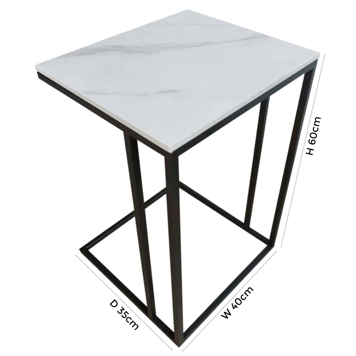 Product photograph of Athena Sintered Stone And Metal End Table from Choice Furniture Superstore.