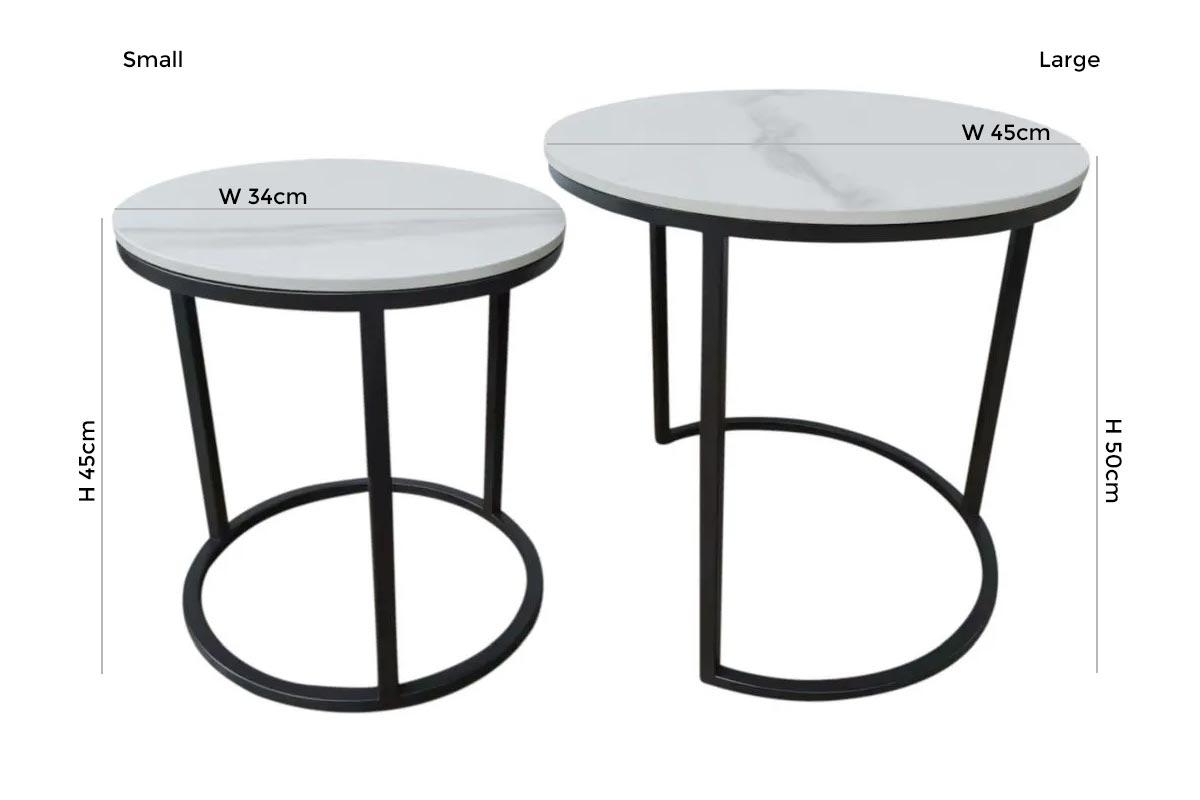 Product photograph of Athena White Ceramic Round Nesting Lamp 2 Table from Choice Furniture Superstore.