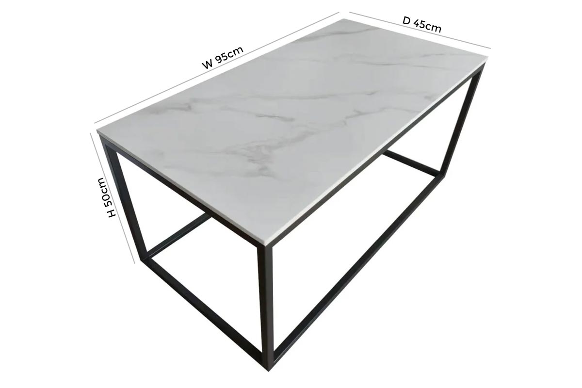 Product photograph of Athena Sintered Stone And Metal Coffee Table from Choice Furniture Superstore.