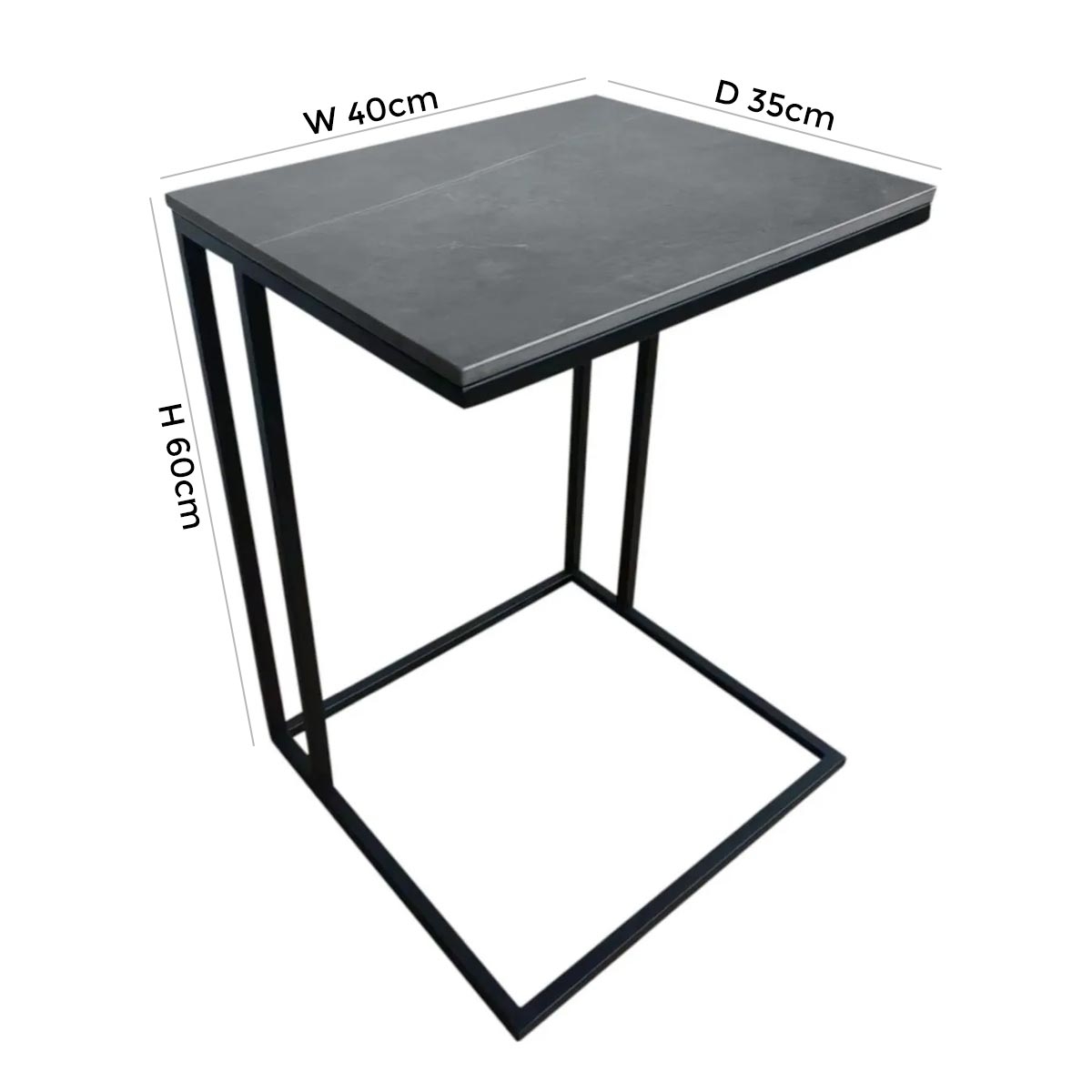 Product photograph of Zeus Grey Sintered Stone End Table from Choice Furniture Superstore.