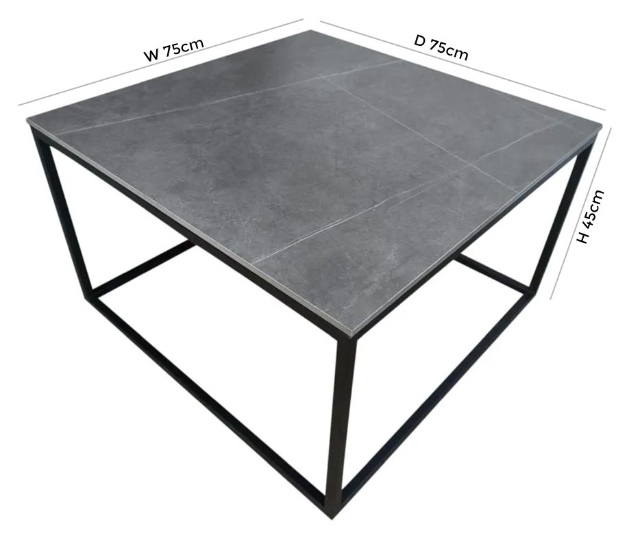 Product photograph of Zeus Grey Sintered Stone Square Coffee Table from Choice Furniture Superstore.