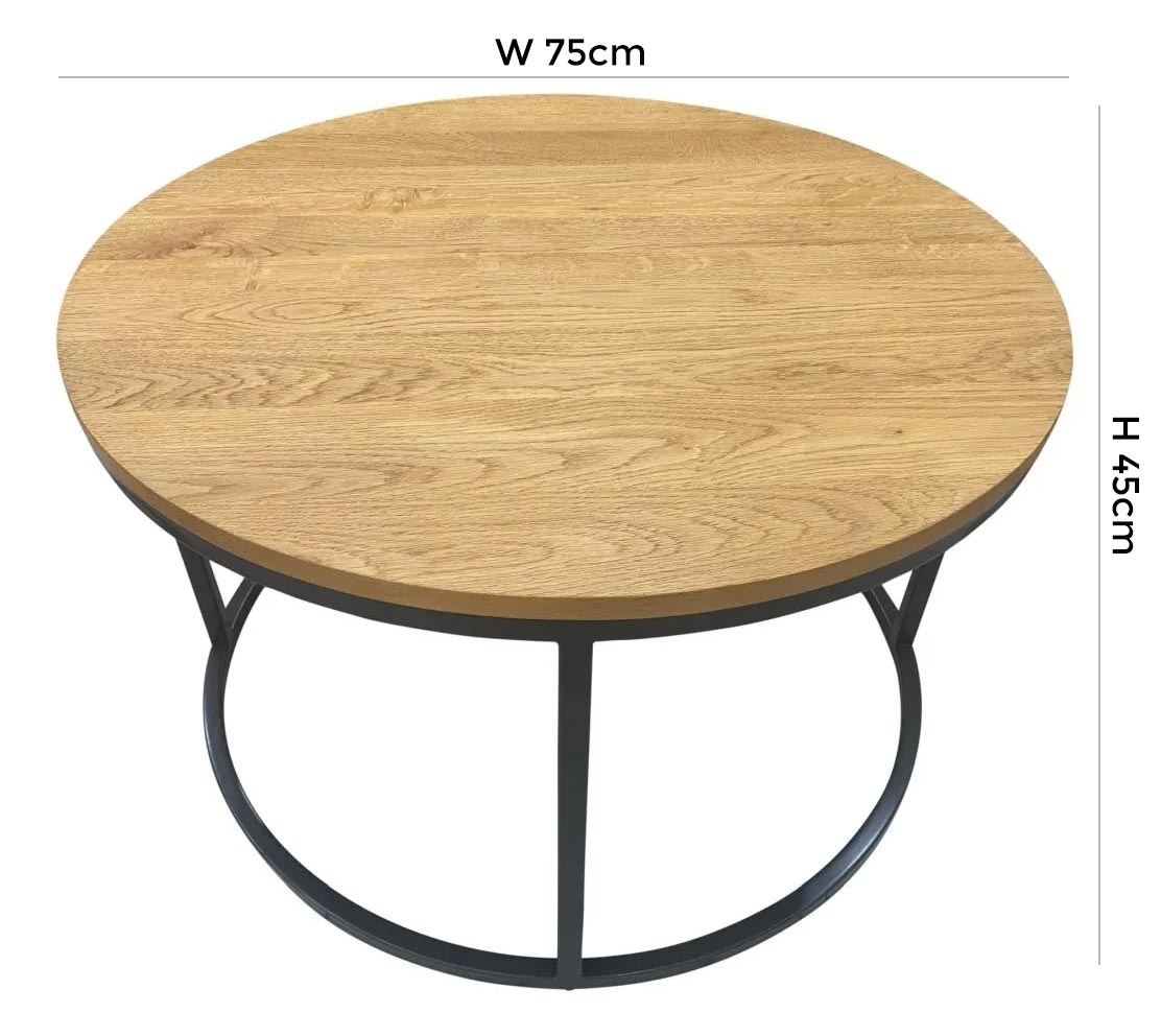 Product photograph of Trend Oak Round Coffee Table from Choice Furniture Superstore.
