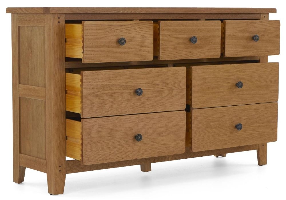Product photograph of Belden Oak Chest Of Drawers 3 4 Drawers from Choice Furniture Superstore.
