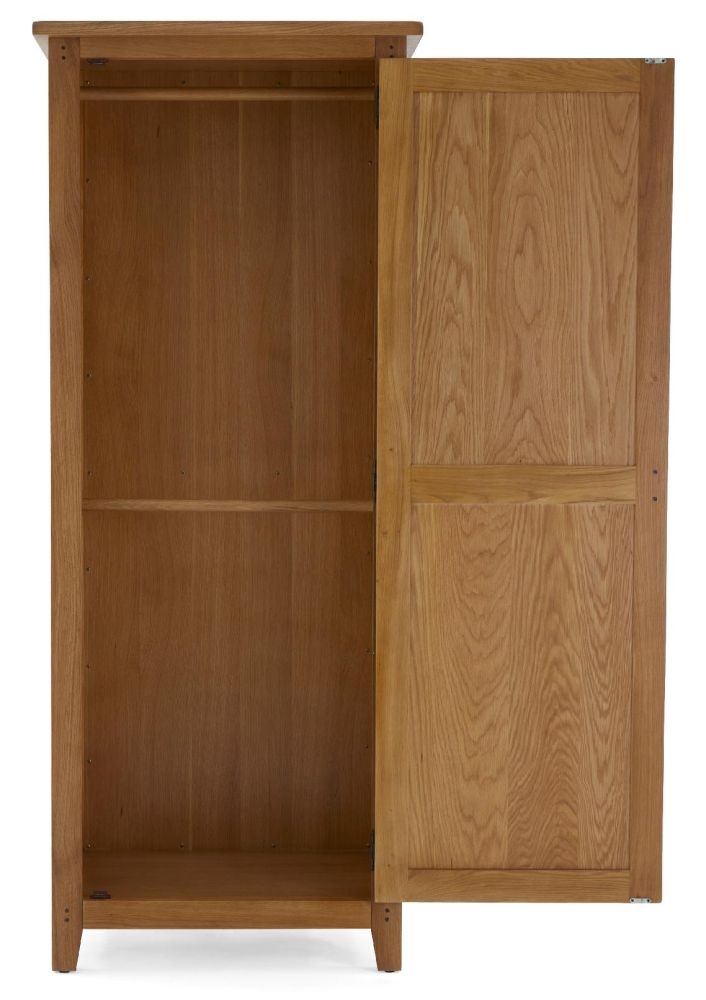 Product photograph of Belden Oak 1 Door Hanging Wardrobe from Choice Furniture Superstore.