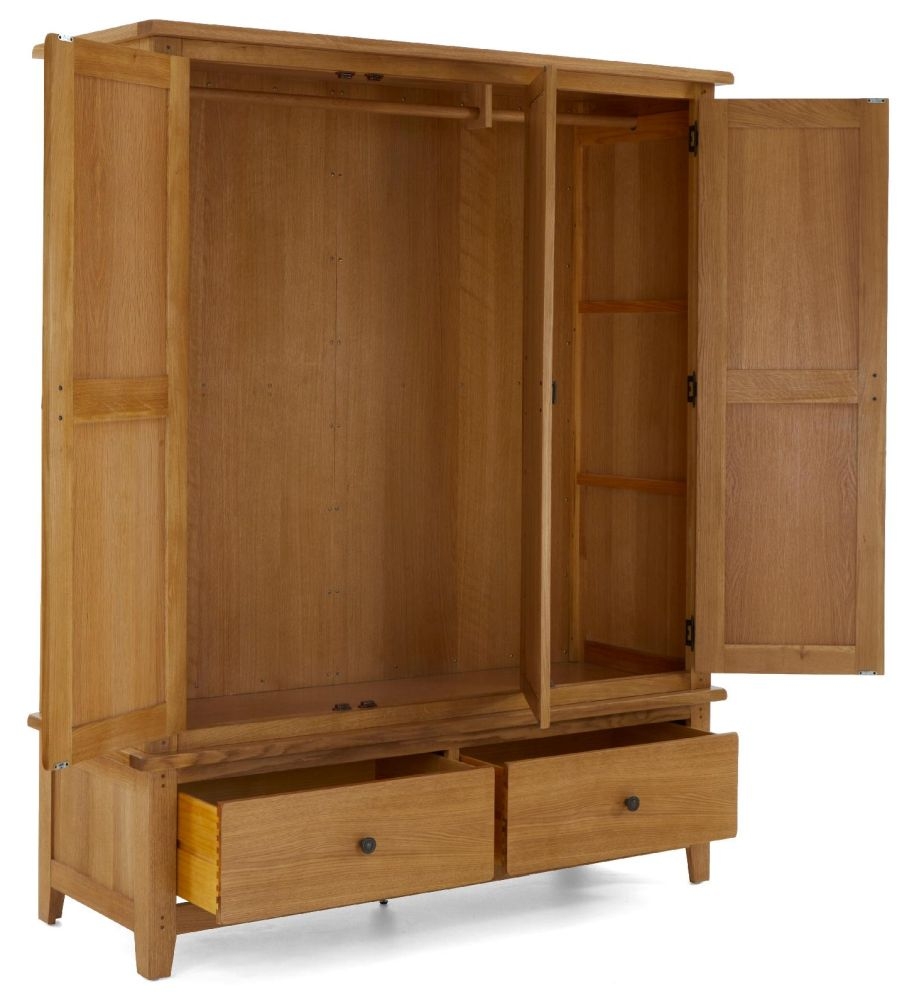 Product photograph of Croydon Oak 3 Door Combi Wardrobe With Mirror from Choice Furniture Superstore.